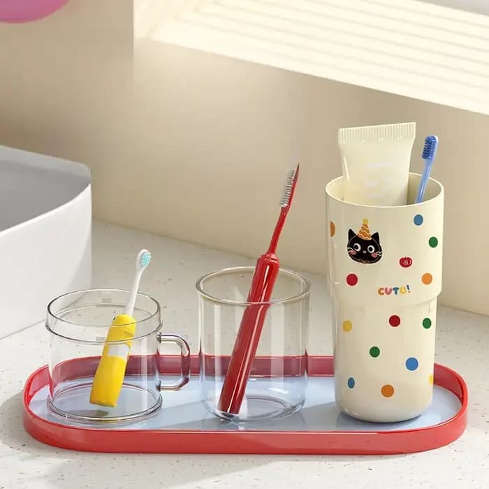 Boîte de rangement de brosse à dents avec poignée