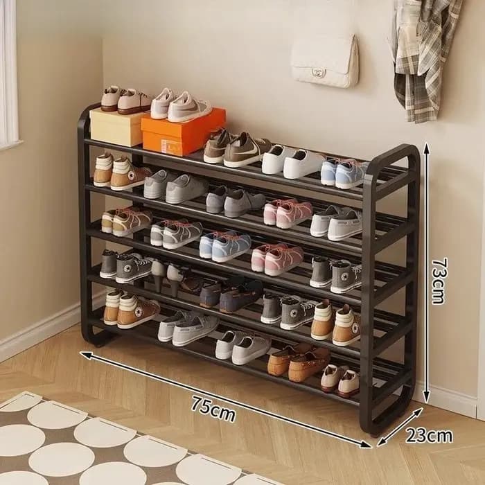 Étagère à chaussures en métal à 5 niveaux - Peut contenir 18 paires