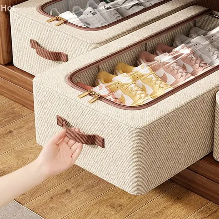 Organisateur de rangement de chaussures sous le lit