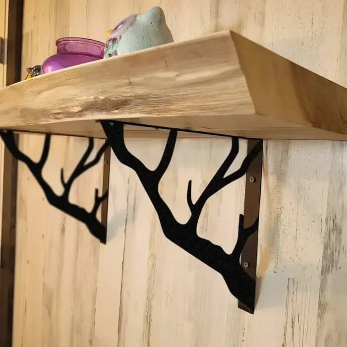 Nouveau support d'étagère en métal en forme de branche d'arbre