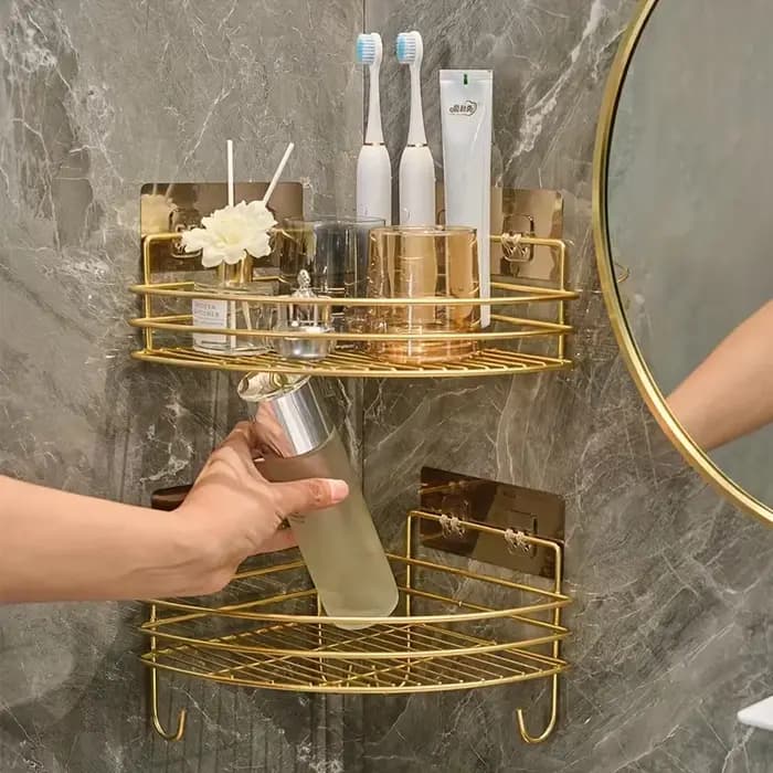 Étagères d'angle en métal de luxe, 2 pièces, finition murale peinte pour le rangement de la cuisine