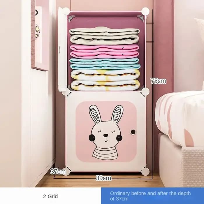 Armoire à vêtements pliante pour enfants, armoires pliantes, cube durable, Psychde rangement d'épiss