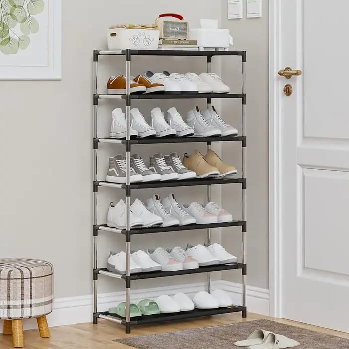 Étagère à chaussures multi-niveaux, organisateur de rangement imperméable, design peu encombrant, adapté à la maison, au bureau, à l'entrée, au dortoir, au couloir, au placard