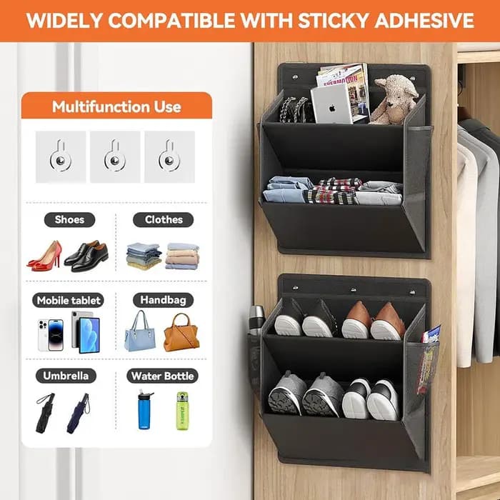 Porte-chaussures à fixer sur la porte, porte-chaussures mural, sac de rangement et d'organisation multi-usages, porte-chaussures pour camping-car