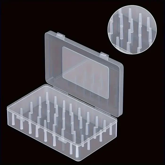  Boîte de rangement de fil à coudre 42 bobines, boîte de rangement de fil à coudre Portable en plastique transparent de grande capacité pour fournitures de broderie