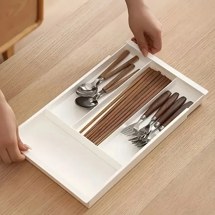 Boîte d'organisation divisée, plateau de rangement multifonctionnel pour la maison, plateau en plastique amovible, boîte de rangement télescopique créative pour tiroir