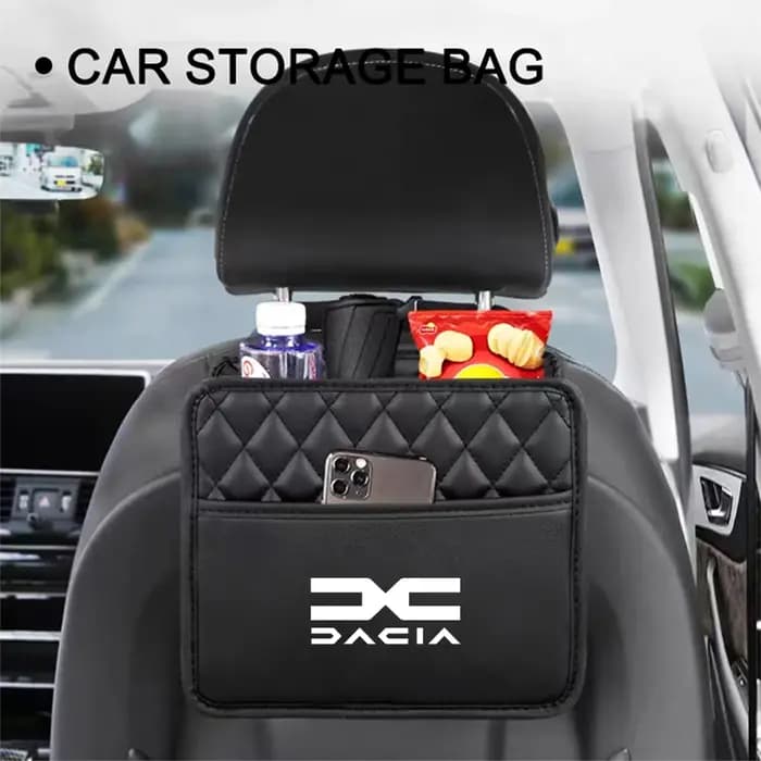 Boîte de rangement pour siège arrière de voiture, organisateur suspendu pour siège auto, sacs en cuir pour Dacia Bigster Spring Duster Sandero Jogger Dokker Lodgy