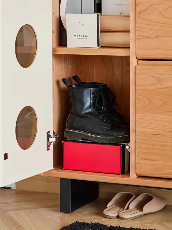 Armoire à chaussures moderne en bois pour demi-maison