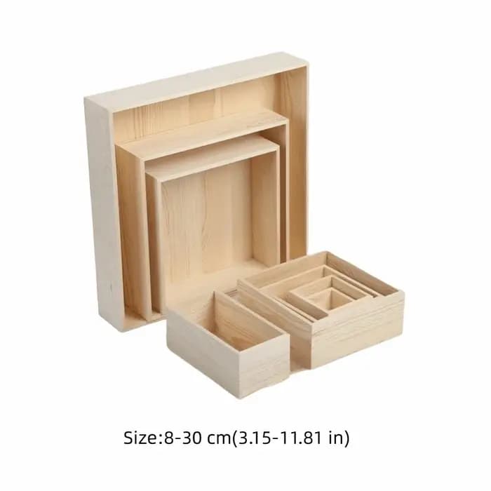 Nouvelle boîte en bois carrée décorative