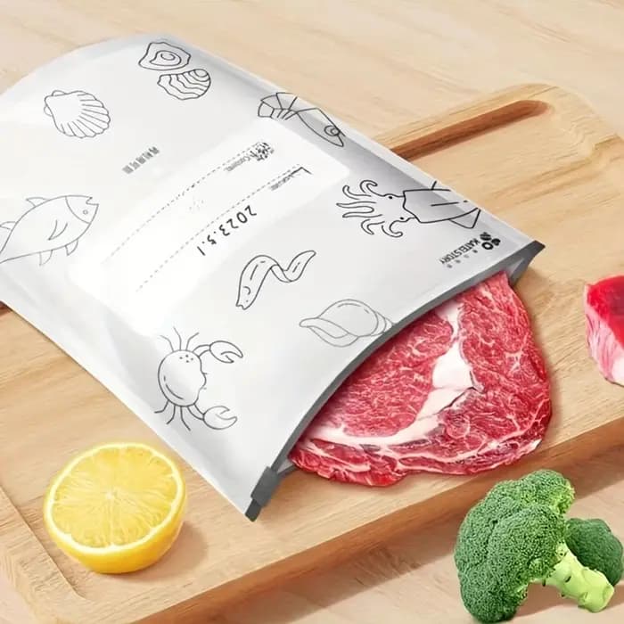Sacs de rangement en papier d'aluminium, 10/60 pièces, organisateurs scellés pour congélateur, emballage alimentaire, garde-manger réutilisable, sac anti-odeur, essentiel de cuisine