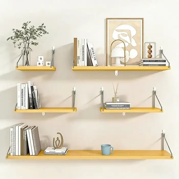 Décor esthétique matériau en bois étagère murale