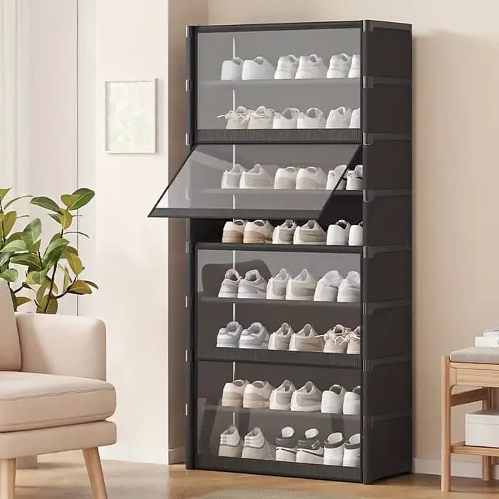 Étagère à chaussures-armoire de rangement à chaussures organisateur de chaussures Vertical pour placard entrée coin chambre-épilable bricolage étagère à chaussures étroite