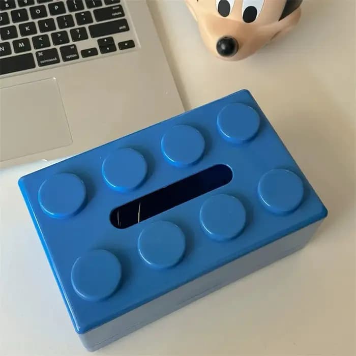 Boîte à mouchoirs en blocs de construction de dessin animé créatif