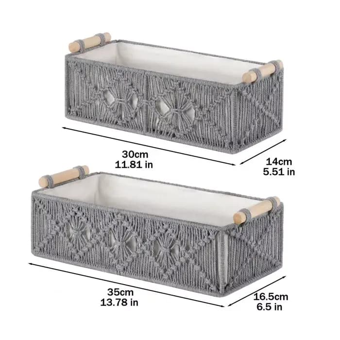Boîte de rangement avec poignées en bois