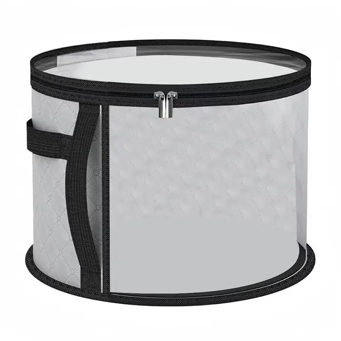 Boîte de rangement avec couvercle à fermeture éclair, seau de rangement multifonction pour chapeaux,