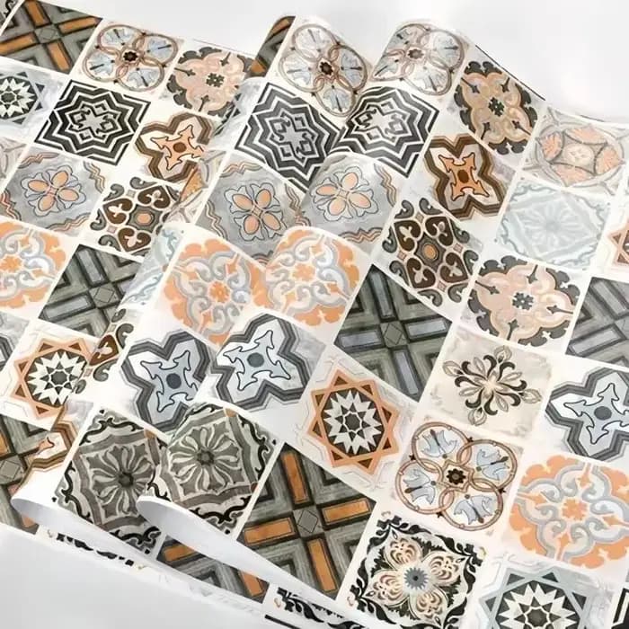 Autocollant mural décoratif pour armoire en PVC imperméable et résistant à l'huile