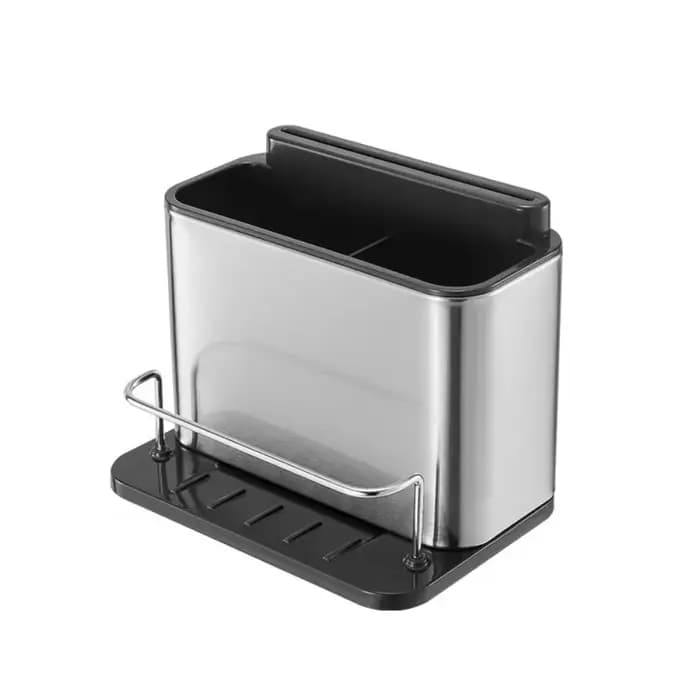 Boîte de rangement pour couverts en acier inoxydable, grande capacité, antirouille, panier de rangement pour baguettes, organisateur de couverts rectangulaire drainable