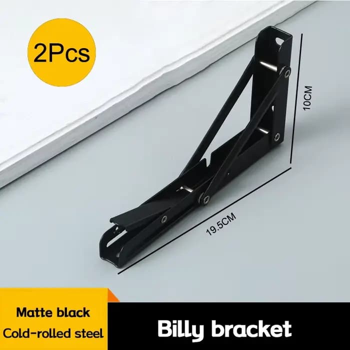 Supports d'étagère pliants robustes de 8 pouces, 2 pièces, support de Billy droit triangulaire, Tabl