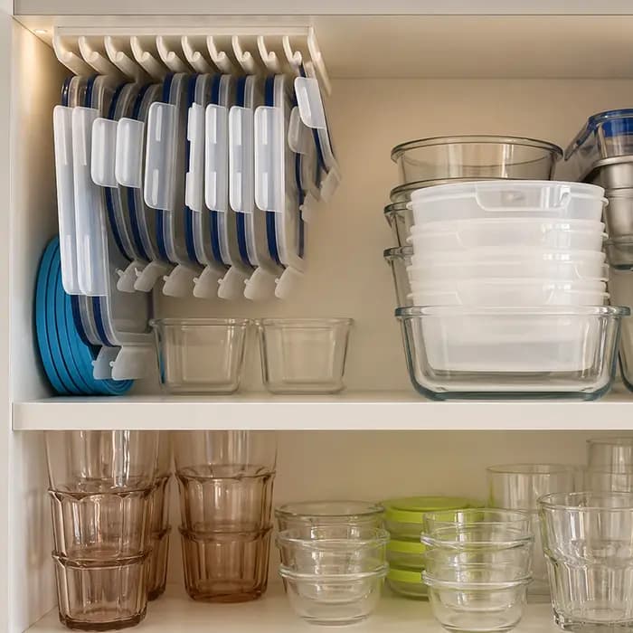 Organisateur de couvercles en plastique compatible IKEA 365+ – Étagère de rangement / Crochet de suspension
