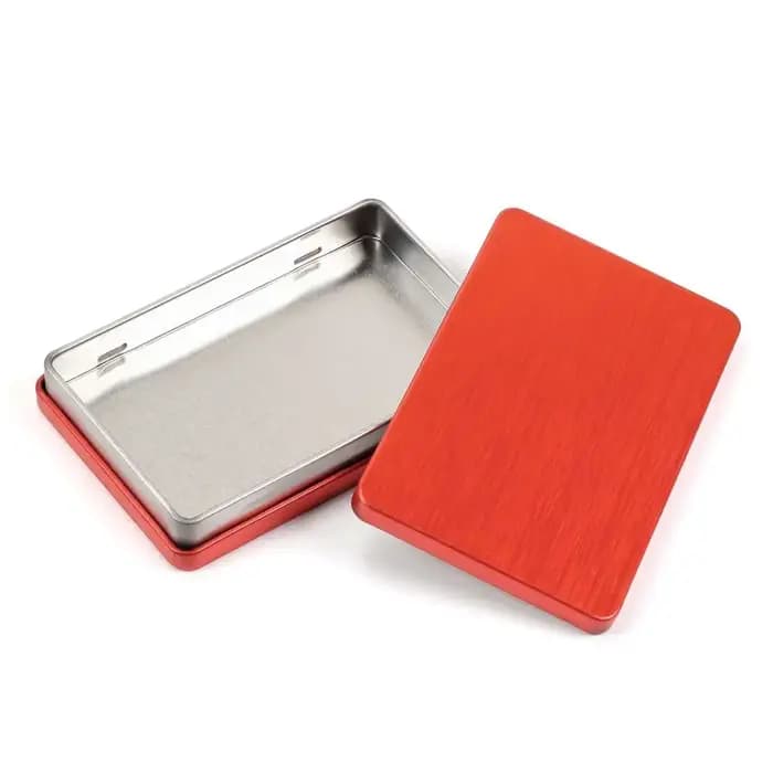 Boîte rectangulaire en fer-blanc brossé