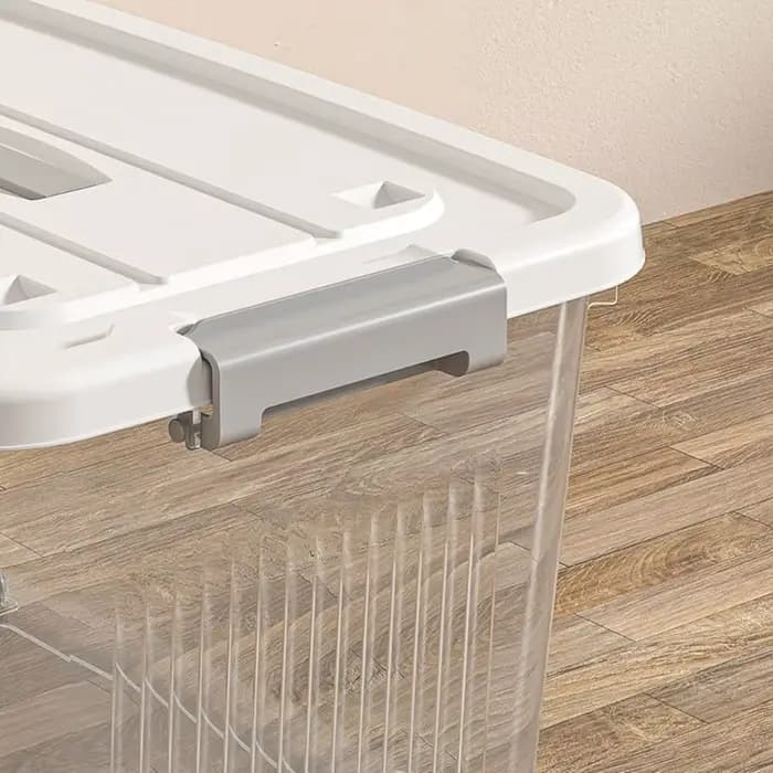 Boîte de rangement noire transparente pratique avec couvercle