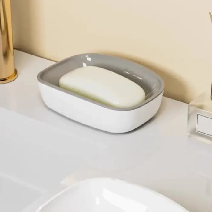 Boîte à Savon Double Couche à Séchage Rapide en Plastique Étanche avec Drainage Antidérapant, Support de Rangement Gain de Place pour Salle de Bain