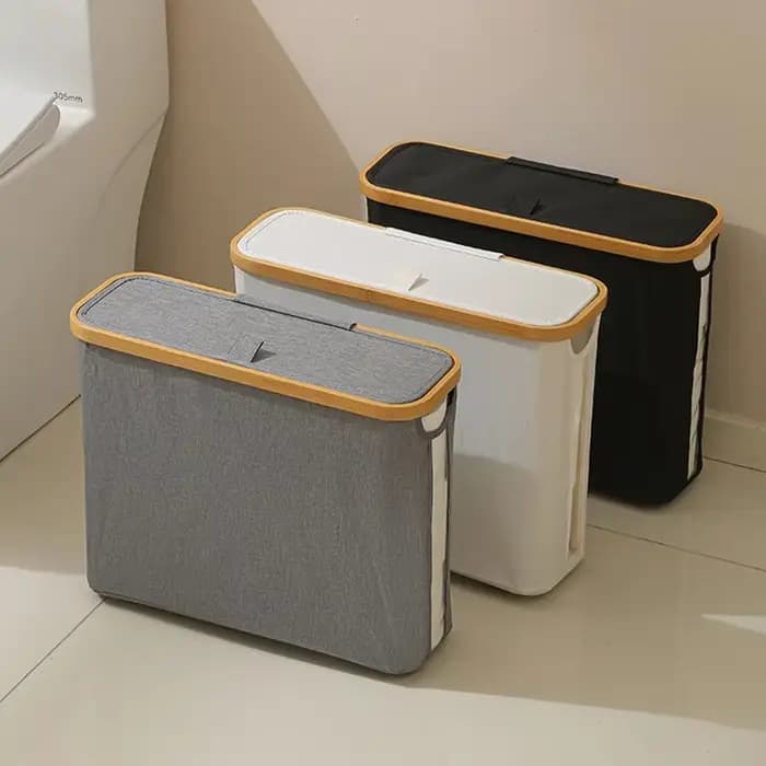 Panier de rangement pour papier toilette avec fenêtre transparente et couvercle