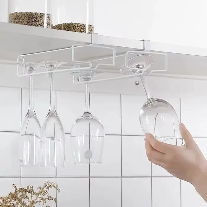 Support de rangement suspendu pour verres à vin sous armoire