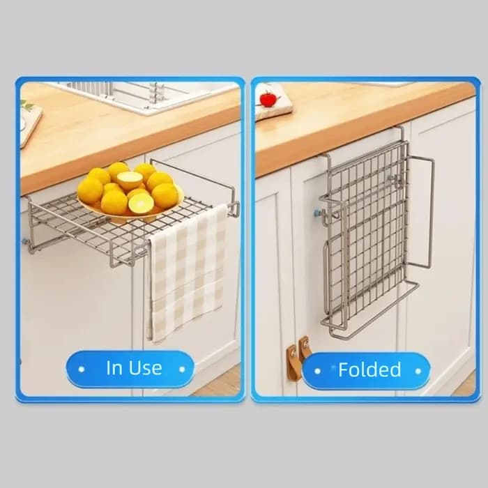 Étagère de rangement pliable en acier inoxydable