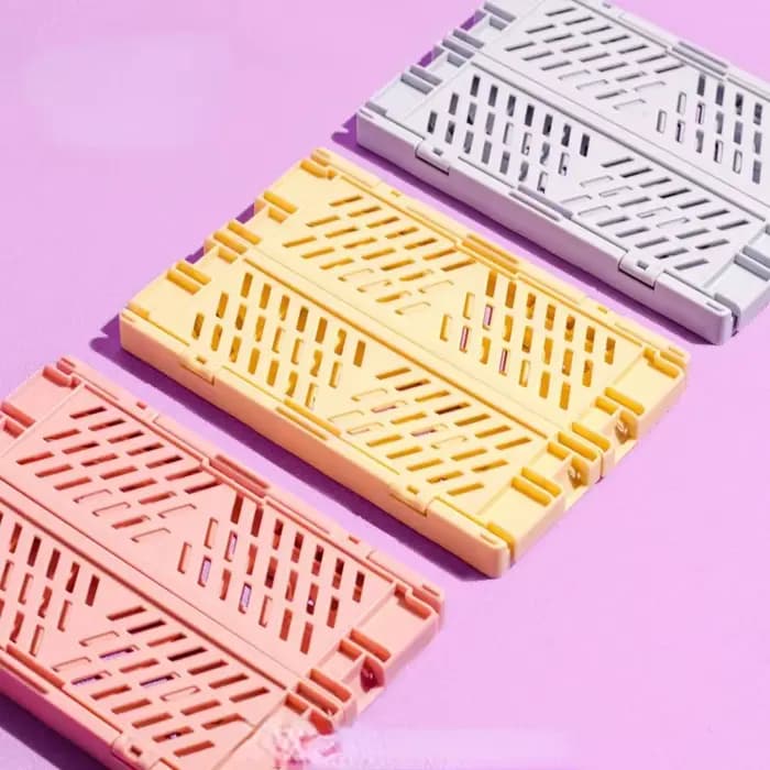 Caisse de rangement pliable en plastique, panier pliable, empilable, mignon, maquillage, bijoux, jou