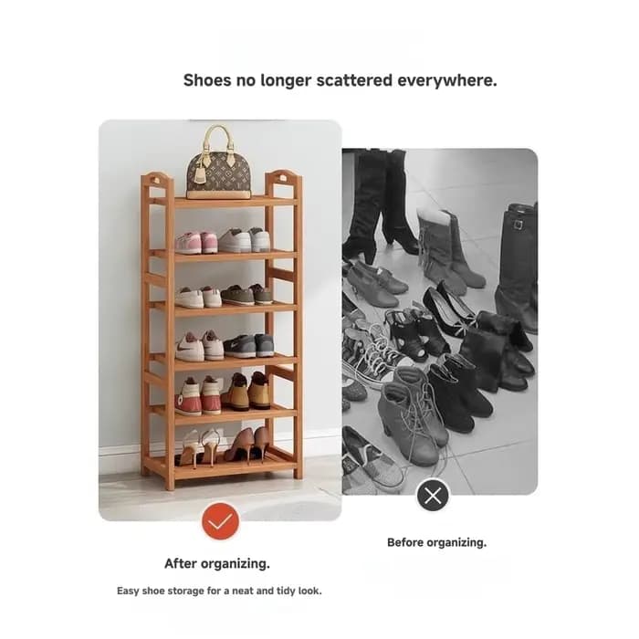 Organiseur de chaussures en bois à 4-8 niveaux