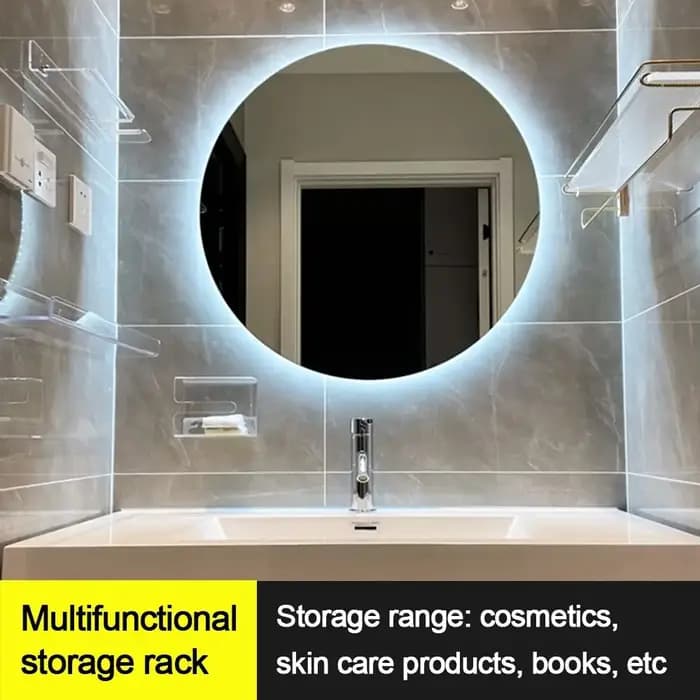 Étagère murale transparente pour salle de bain