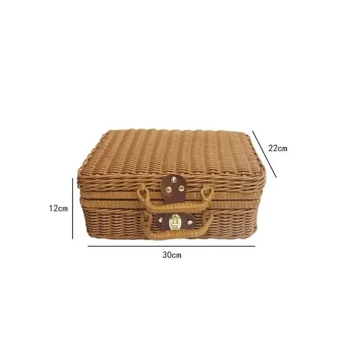 Mir de Rangement Vintage en Rotin