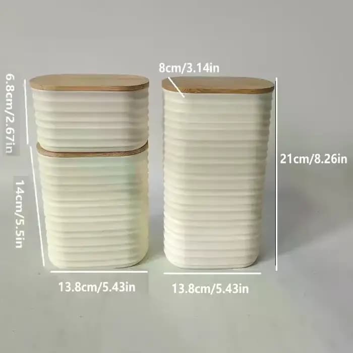 Pot de conservation alimentaire en bois avec couvercle - Contenant de rangement de cuisine hermétique avec couvercle pour un rangement et une organisation efficaces de la garde-manger