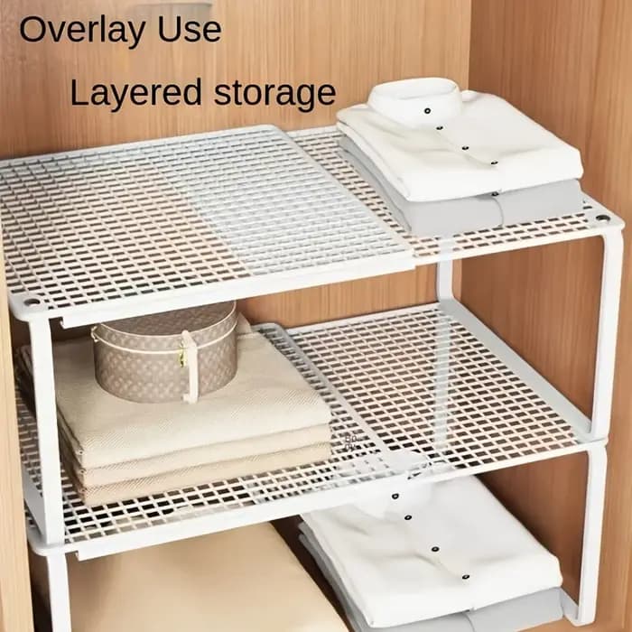 Étagère de placard robuste et réglable en hauteur, support de rangement extensible et rétractable, étagère de cabinet peu encombrante