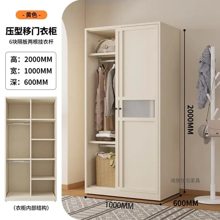 Placard De rangement De garde-robe noir Simple