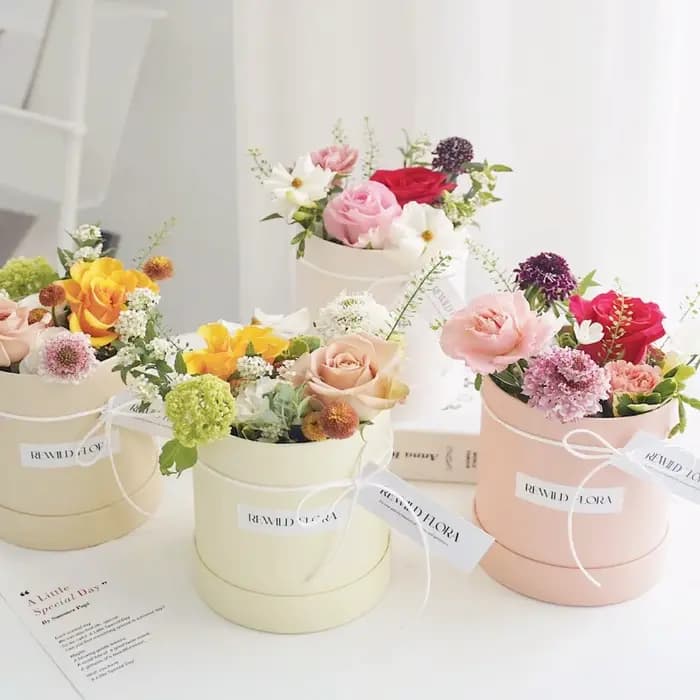 Boîte à Fleurs Ronde Portable pour ixde Mariage