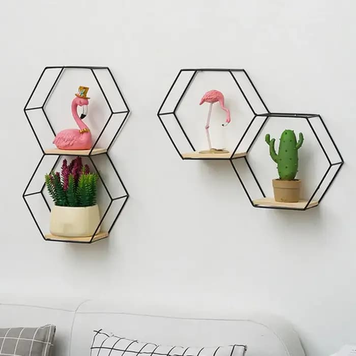 Étagères Murales Flottantes Hexagonales T1