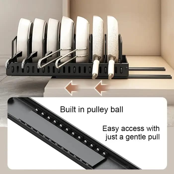 Étagère de rangement coulissante robuste pour cuisine domestique