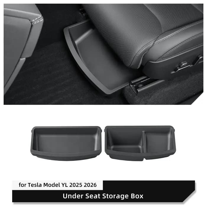 Boîte de rangement sous siège pour Tesla Model Y L 6 places 2025-2026, accessoires de voiture, tiroi