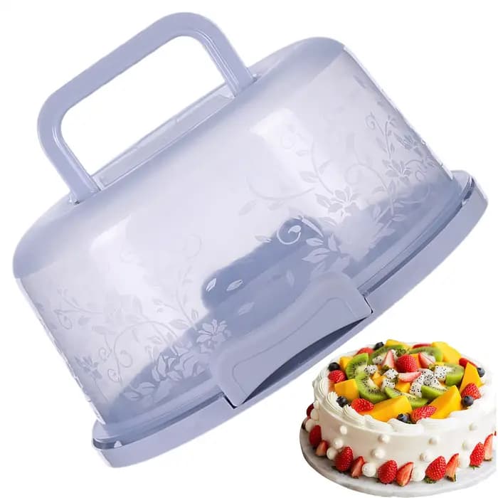 Boîte à gâteau en plastique avec poignée pliable