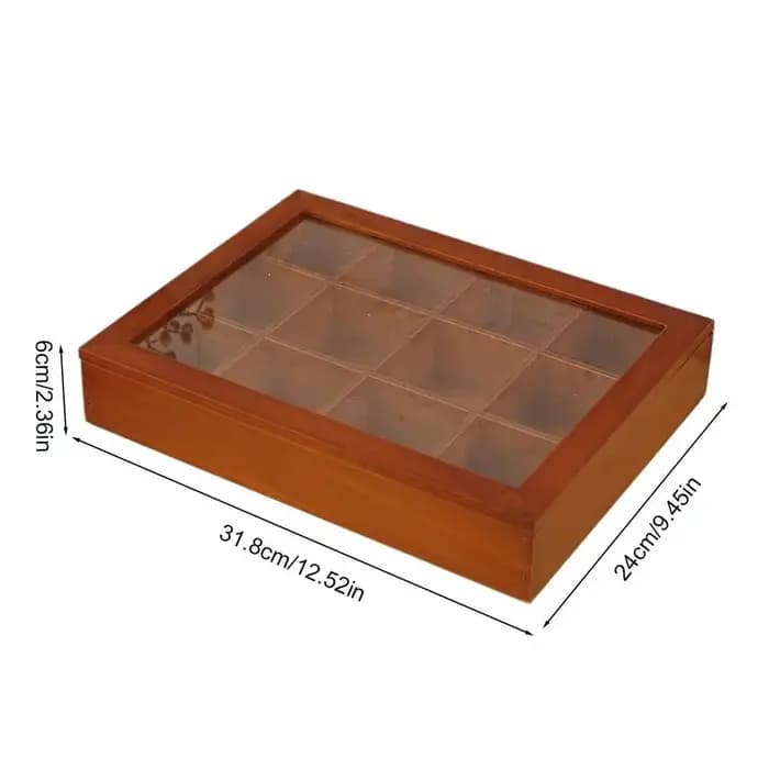 Boîte de rangement pour sachets de thé à 12 compartiments