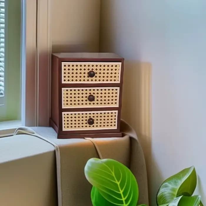 Supports de rangement de bureau en bois massif de petite taille