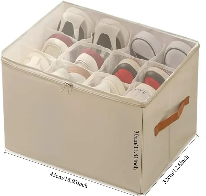 Boîte de rangement pliable pour chaussures avec couvercle, organisateur anti-poussière, support à ch