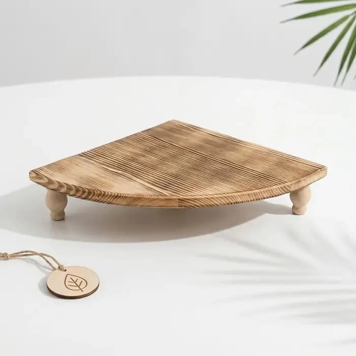 Étagère de rangement en bois en forme d'éventail