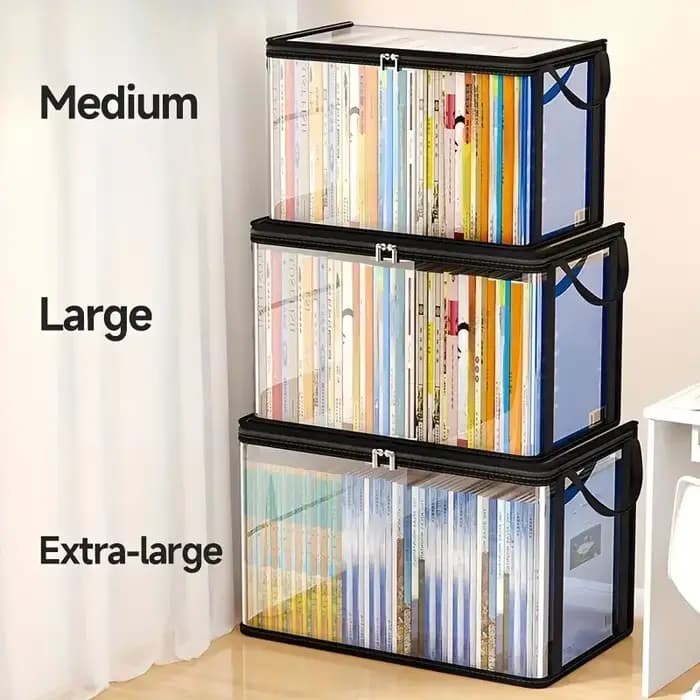 Boîte de rangement en PVC transparent | Couvercle rabattable et fenêtre de vue | Organisateur multi-usage pour jouets