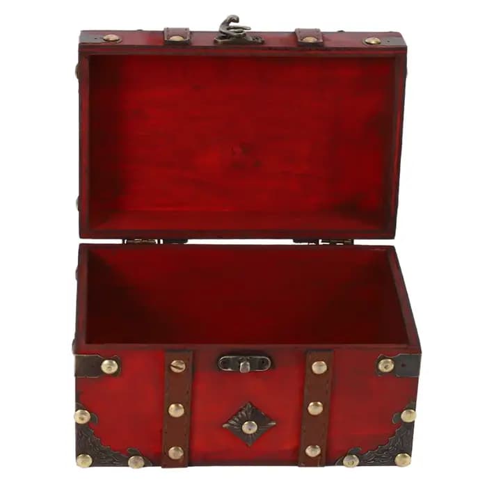 2X coffre au trésor rétro boîte de rangement en bois Vintage organisateur de bijoux de Style Antique