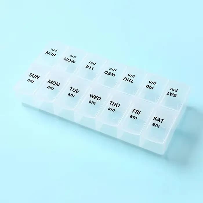Boîte à médicaments pratique portable de 14 jours, emballage à Double rangée, boîte de stockage de m