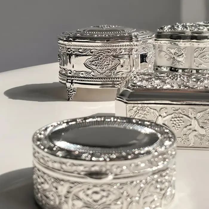 Boîte à bijoux vintage européenne LIVETAI en métal