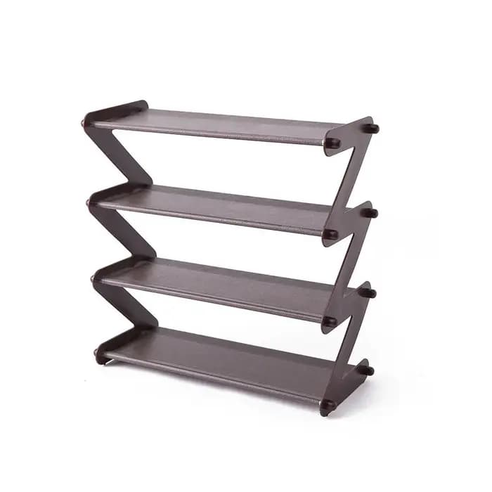 Étagère de rangement pour chaussures multicouche en forme de Z en acier inoxydable